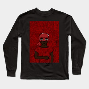 Unique FemaleMask NFT with BasicEye Color and DoodleGlyph Long Sleeve T-Shirt